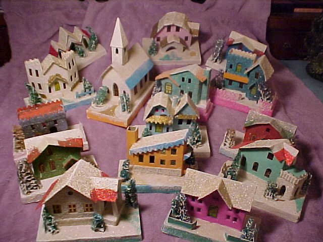 1950s Christmas village houses