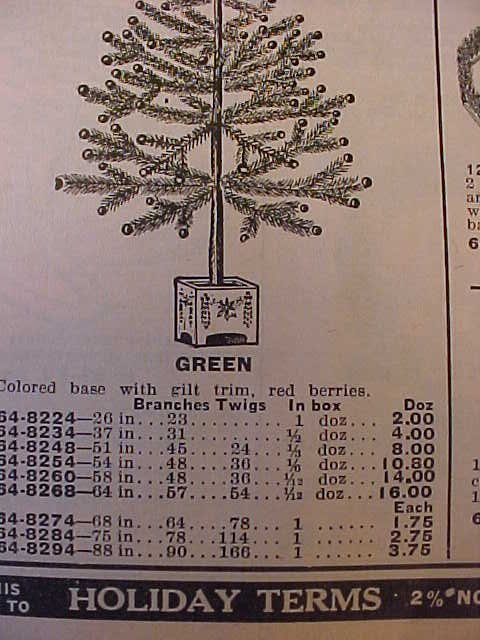 Goose feather Christmas trees Butler 
Brothers 1933 catalog