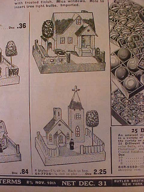Butler Brothers 1933 catalog Christmas houses 
page