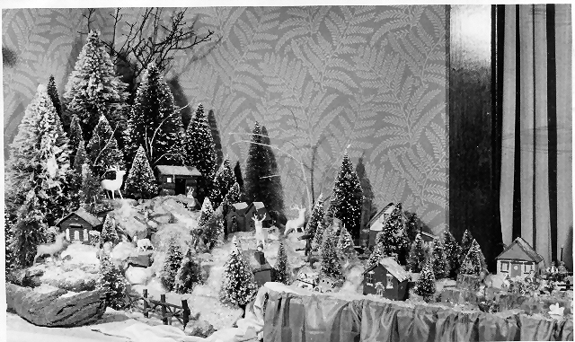 Christmas village putz display vintage photo