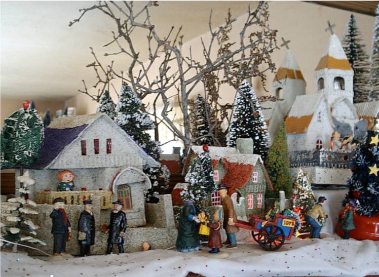 Christmas village putz display