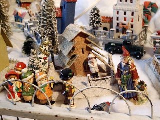 Christmas village houses putz 
display