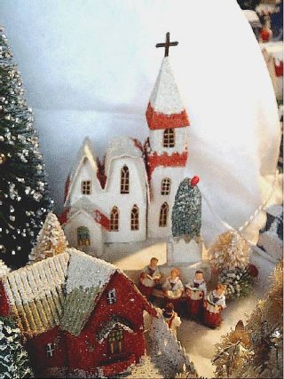 Christmas village houses putz 
display