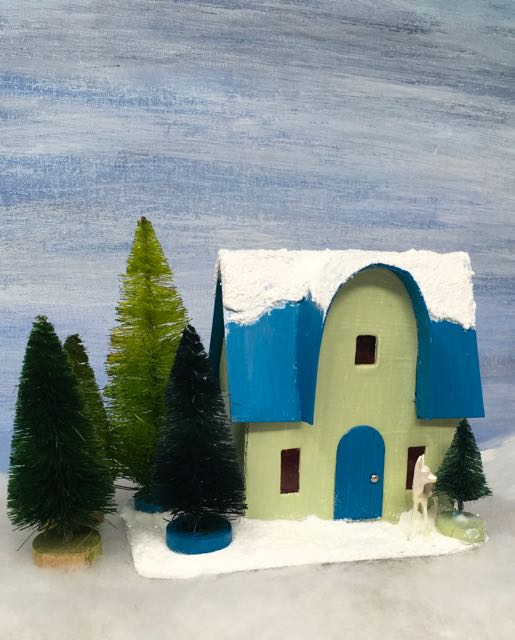 Round Arch Christmas Putz house no 7 forest of trees.jpg