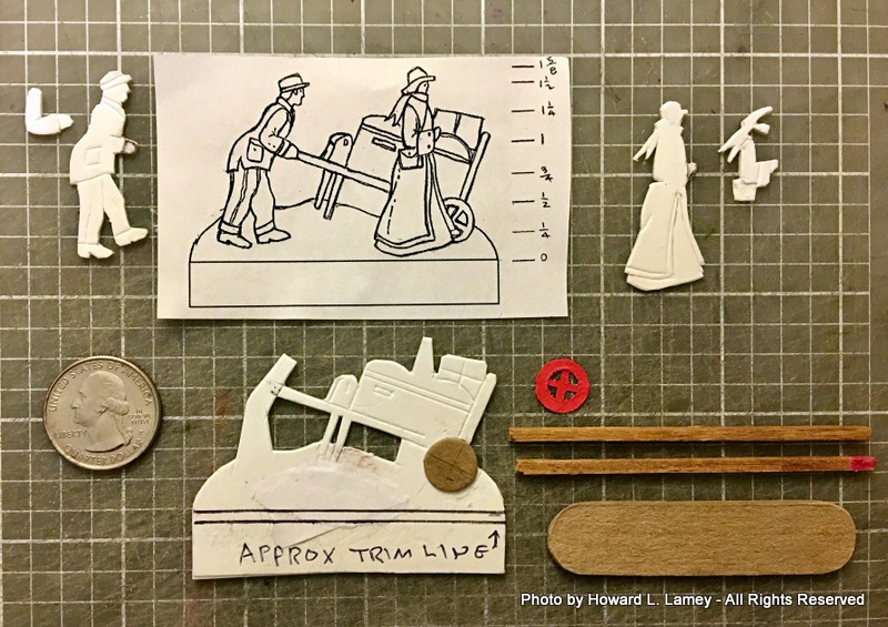 the wheel is a ring of red craft paper with a center cut in a cross shape and glued in the center of the ring to make the spokes...