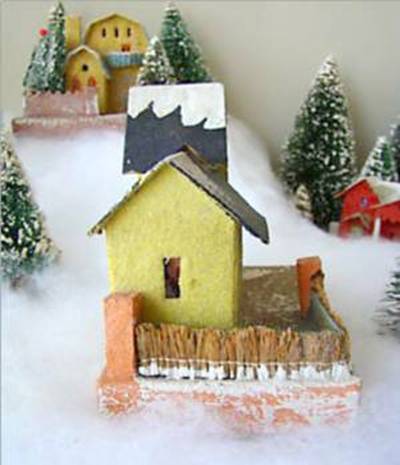 vintage Christmas putz house