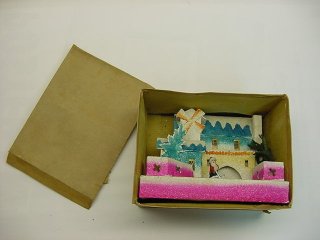 large cardboard Christmas house in
 box