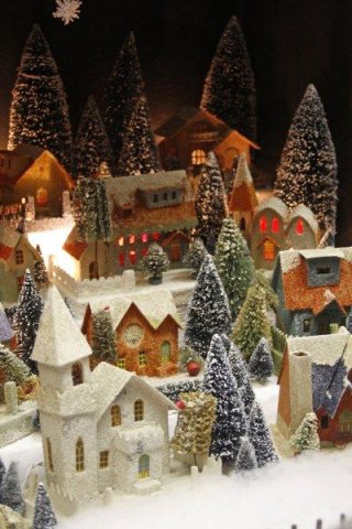 fireplace Christmas village