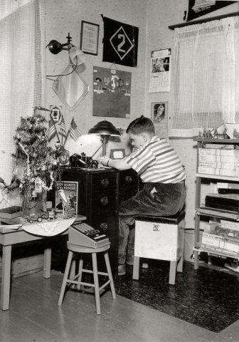 Kid writing to Santa 1937