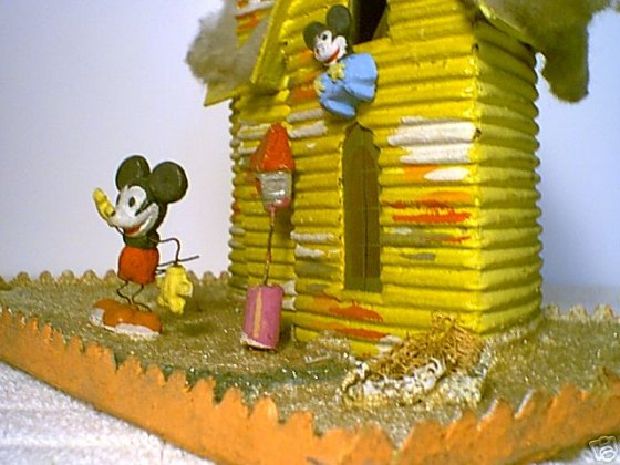 Mickey Mouse Antique Christmas Village Putz House